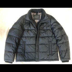 Black Calvin Klein puffy jacket